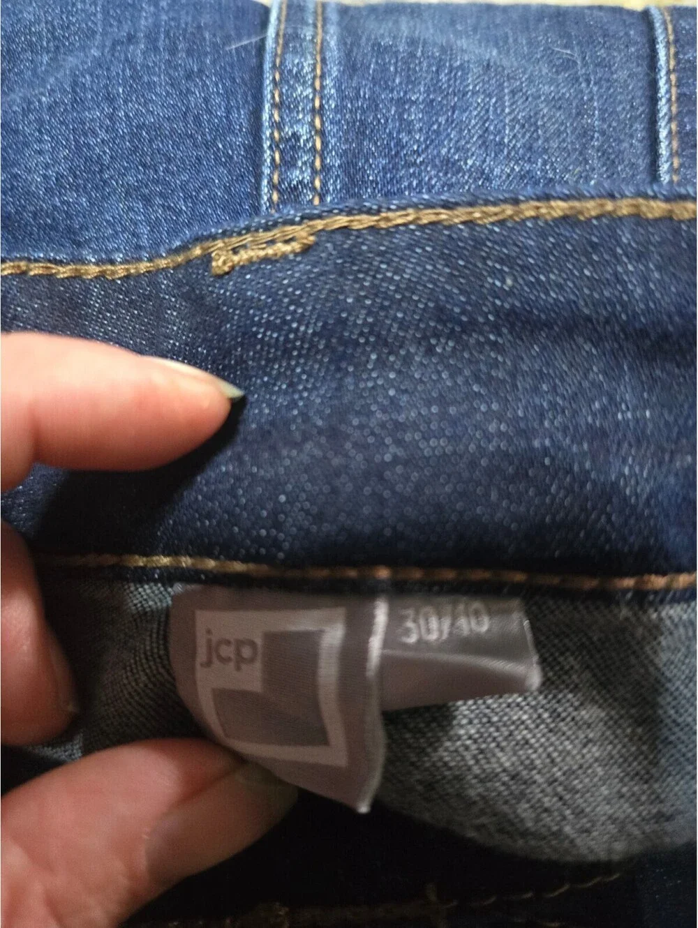 JCP Women's Denim Bermuda Shorts Dark Wash Stretch Cuffed Size 30
